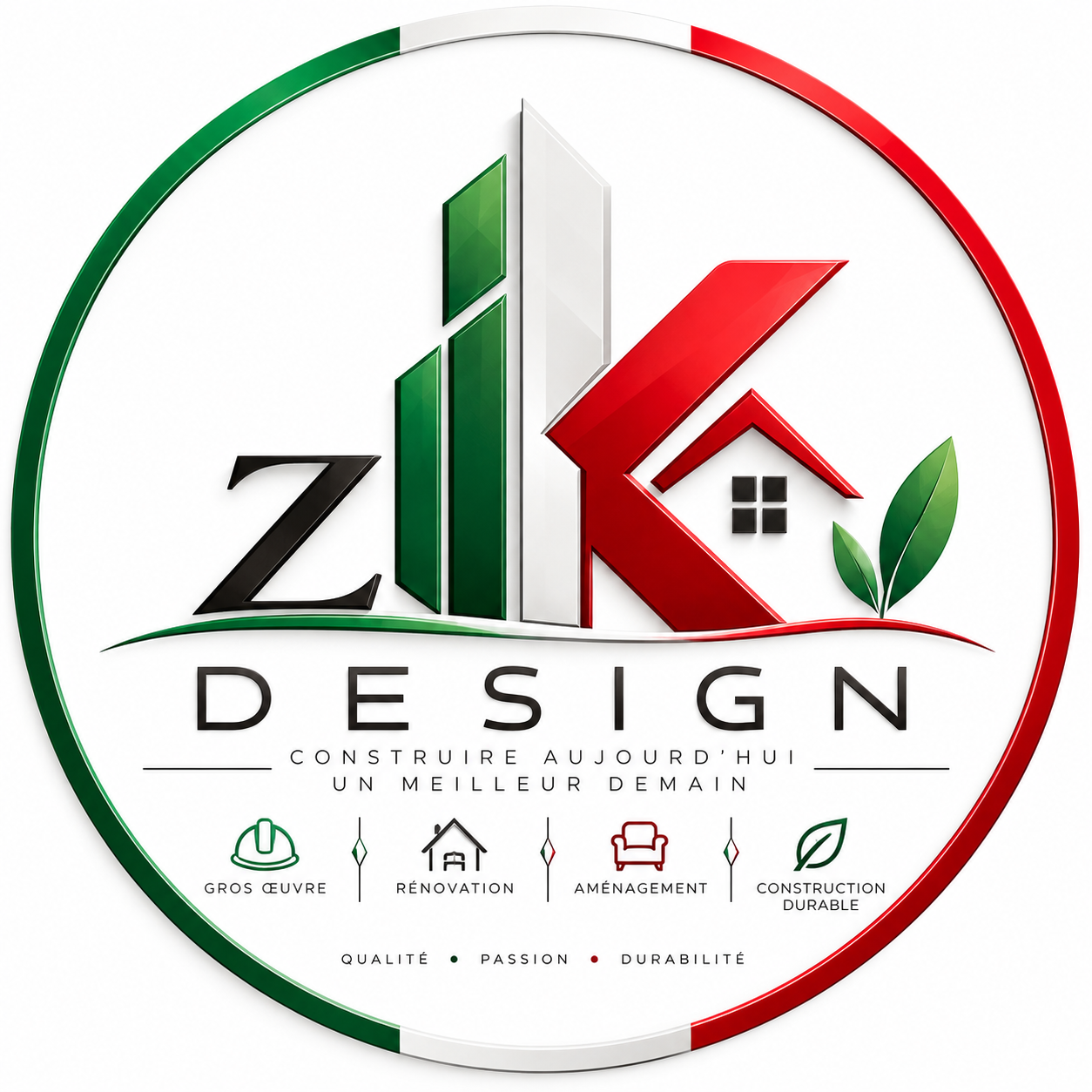 Logo officiel ZK Design — Construire aujourd’hui un meilleur demain